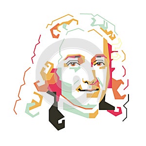 Voltaire simple line vector illustration photo