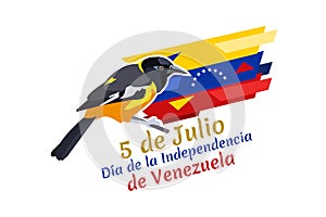 Translate: July 5, Independence day. Independence day of Venezuela photo