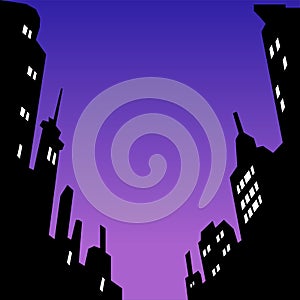 Modern and Futuristic City View Vector Illustration