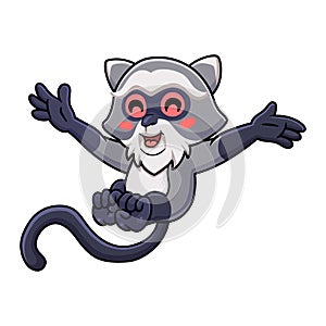 Cute samango monkey cartoon posing