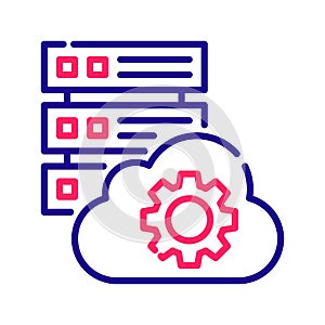 Cloud database vector 2 colour Icon Design illustration.