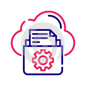 Cloud backup vector 2 colour Icon Design illustration.