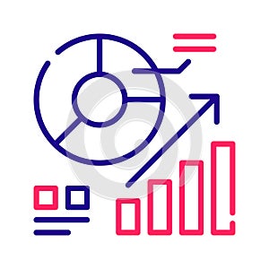 Statistics vector 2 colour Icon Design illustration