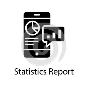 statistics report vector Solid Icon Design illustration.