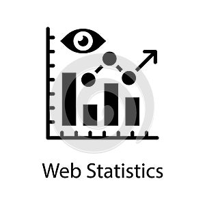 Web statistics vector Solid Icon Design illustration.