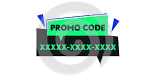 Promo code, coupon code label design. Use promo code and buy now. Geometric flat banner. Modern vector illustration.