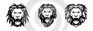 Lion wild animal silhouettes. Good use for symbol, logo, web icon, mascot.