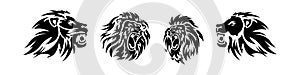 Lion silhouette set.Lion wild animal silhouettes. Good use for symbol, logo, web icon, mascot.