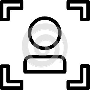 Focus Person Icon With Outline Style