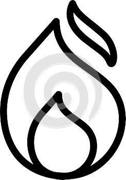 Fire Icon With Outline Style