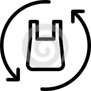 Recycle Plastic Icon With Outline Style