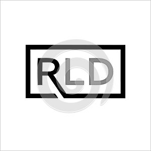 Print RLD letter logo design photo