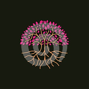 Creative tree logo design illustration