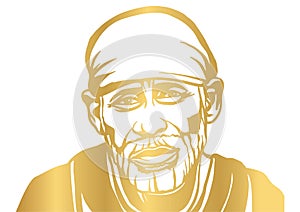 Saibaba vector portrait