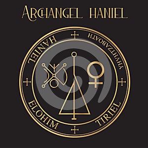 Archangel Haniel Venus Occult Gold Seal photo