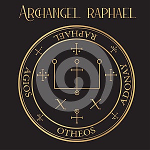 Archangel Raphael Seal - `God heals` is the angel of protection and healing photo