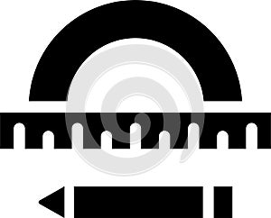 Protractor Icon With Glyph Style