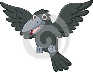 Cartoon crow isolated on white background