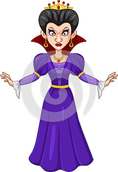 Cartoon evil queen on white background photo