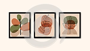 Earthtone Plant Shape Aesthetic Abstract Walldecor