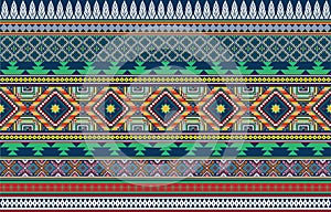 Ethnic monochrome seamless pattern. Background with Aztec geometric patterns. Print with a tribal theme photo