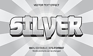 Silver text effect - editable text effect