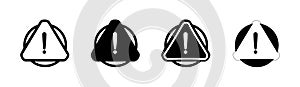 Triangular warning symbols icon set, warning sign, Vector
