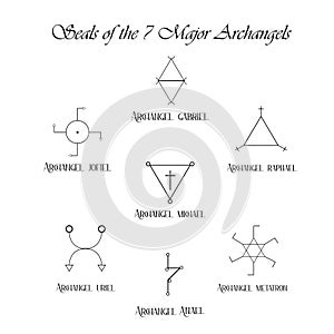 Seals of the Seven Archangels Sigils Majors, alchemy angelic symbols photo