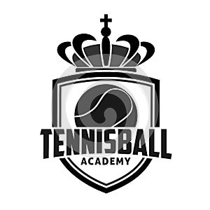 Tennisball sport academy logo design photo