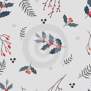 Winter flower pattern for wrapping paper