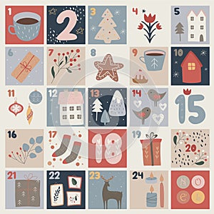 hygge advent calendar, cozy hygge stuff, Xmas numbers