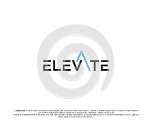 Abstract Elevate Logo. Geometric Shapes Stairs Symbol isolated on White Background
