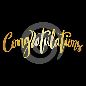 Congratulations hand lettering gold alphabetic fonts modern brush calligraphy
