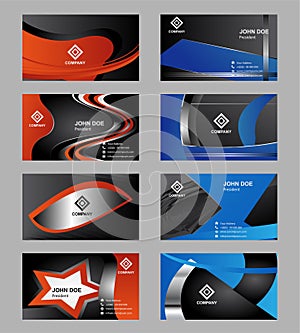 Vector business card template set, elements for design