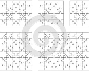 White puzzles, separate pieces