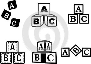 Alphabet Cubes silhouette Set