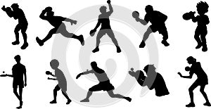 Table Tennis silhouette set, Table Tennis Icon, Table Tennis set