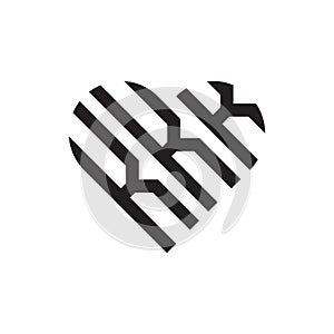 Initial three letter heart outline logo vector