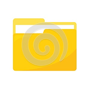 Folder icon can be used for your website design. Yellow file folder icon isolated on white