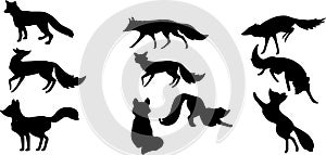 head fox silhouette, head fox silhouette Set,