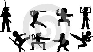ninja silhouette, ninja silhouette Set,