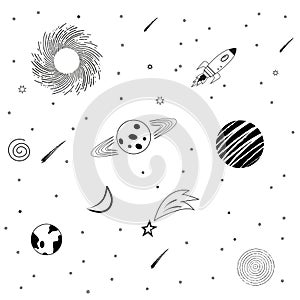 Space. Seamless pattern.