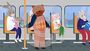 Fairy animals ride the bus