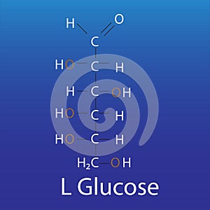 chemical Structure of L glucose biomolecule photo