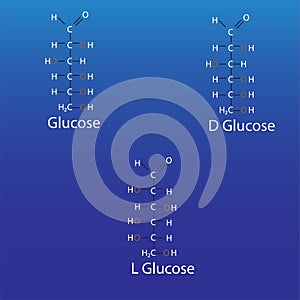 Structure of L glucose glucose linear form photo