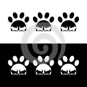 Cat animal vector logo design