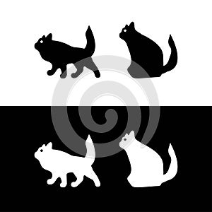 Cat animal vector logo design