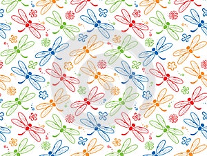 dragonfly pattern design, insect, set