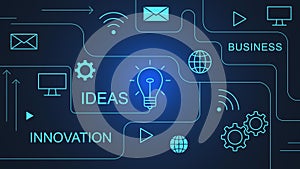 Business innovation, new idea process and creative thinking concept