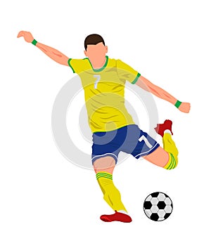 Soccer Player Shooting, Football Player Kicking ball Illustration